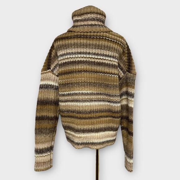 Altuzarra Kelley Oversized Striped Wool-blend Turtleneck Sweater In Brown XS - Picture 2 of 7